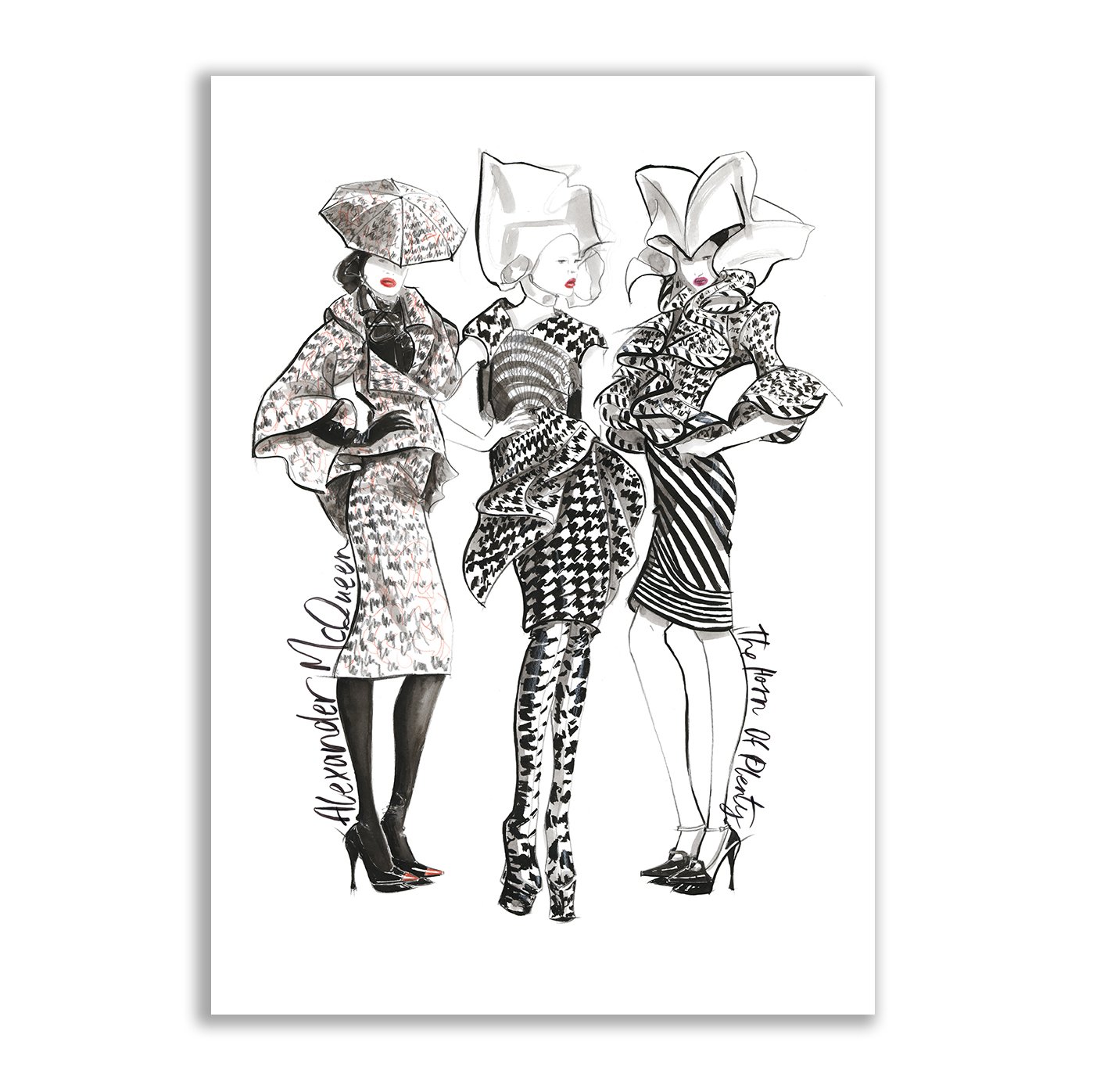 Alexander McQueen The Horn of Plenty trio fine art print — Angie Réhe